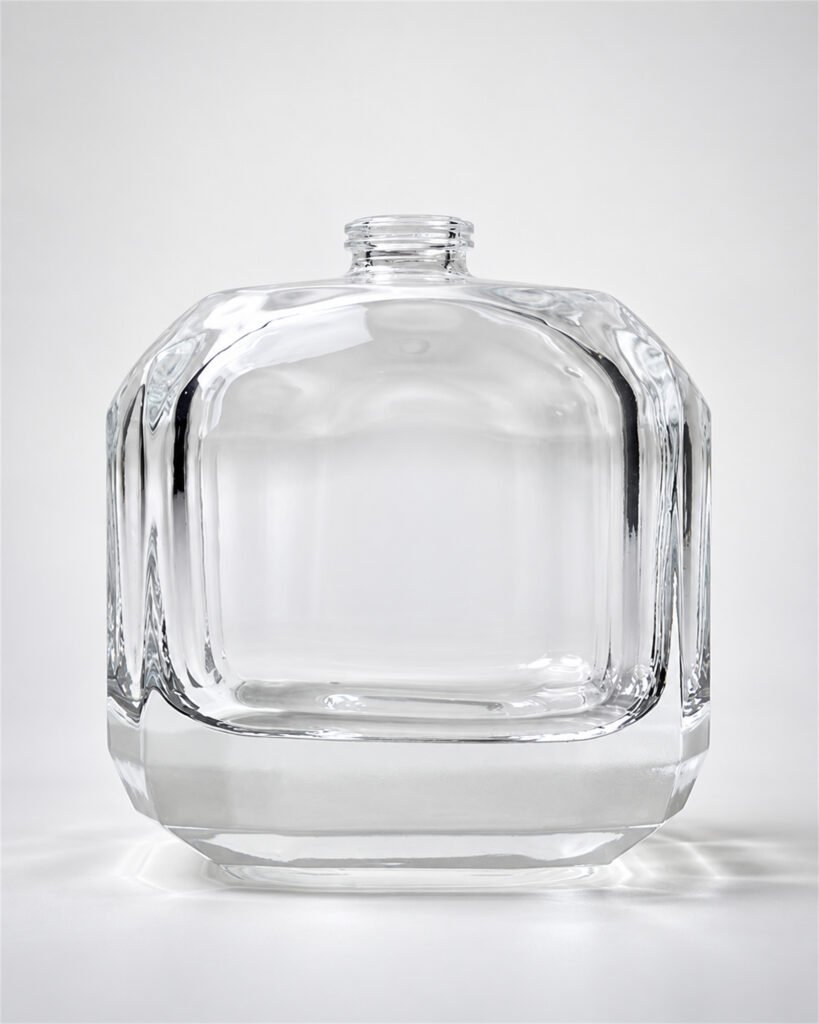 30ml 50ml 100ml Clear Rounded Square Perfume Glass Bottle with Heavy Base | GP001