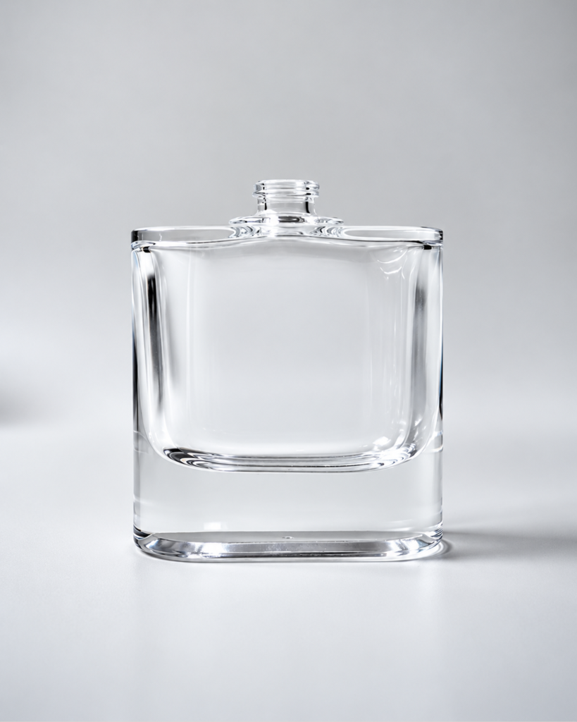 50-60ml Rectangular Flat Perfume Glass Bottle with Thick Base | GP004