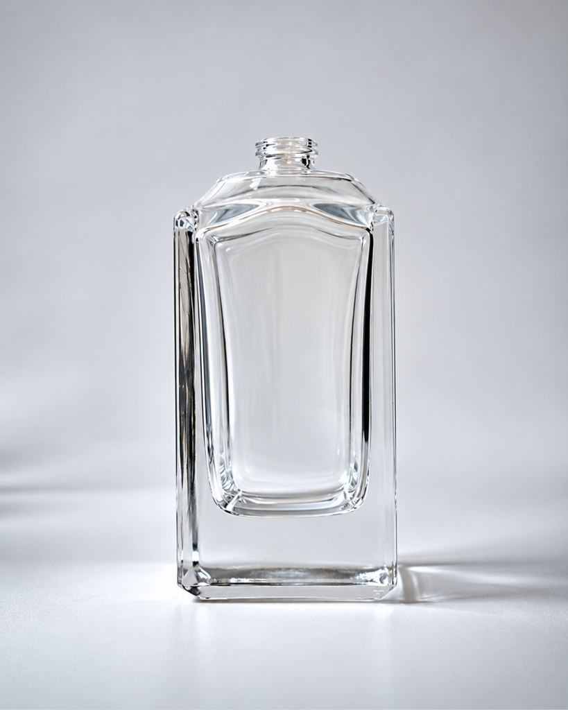 100ml Square Perfume Glass Bottle with Sloped Shoulders and Thick Base | GP005