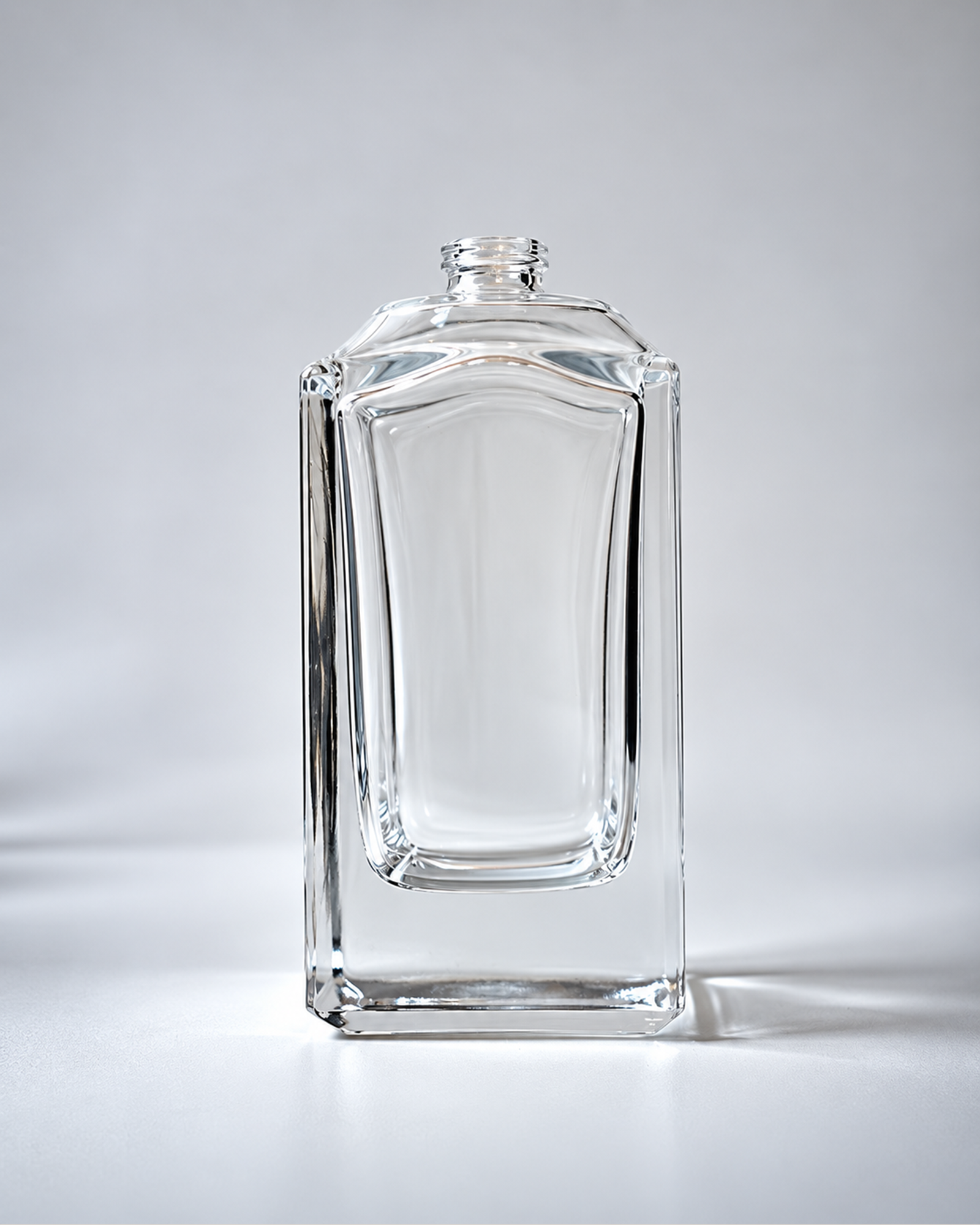100ml Square Perfume Glass Bottle with Sloped Shoulders and Thick Base | GP005