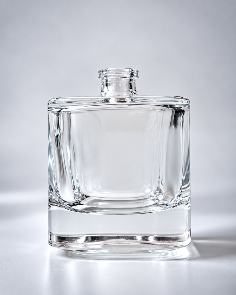 30ml 50ml 100ml Wide Square Perfume Glass Bottle with Rounded Corners and Thick Base | GP006