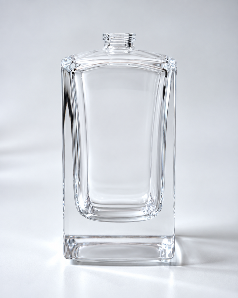 30ml 50ml 100ml Clear Square Perfume Glass Bottle with Heavy Base | GP009