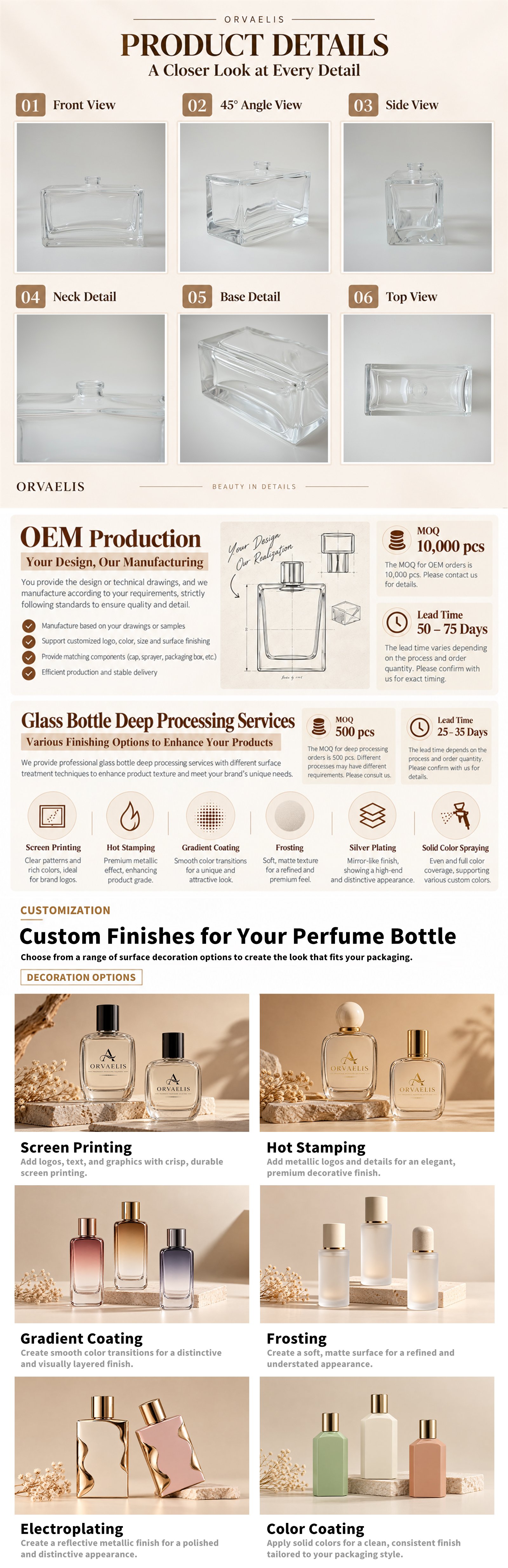 50ml Clear Square Perfume Glass Bottle with Heavy Base | GP008 — detail 1