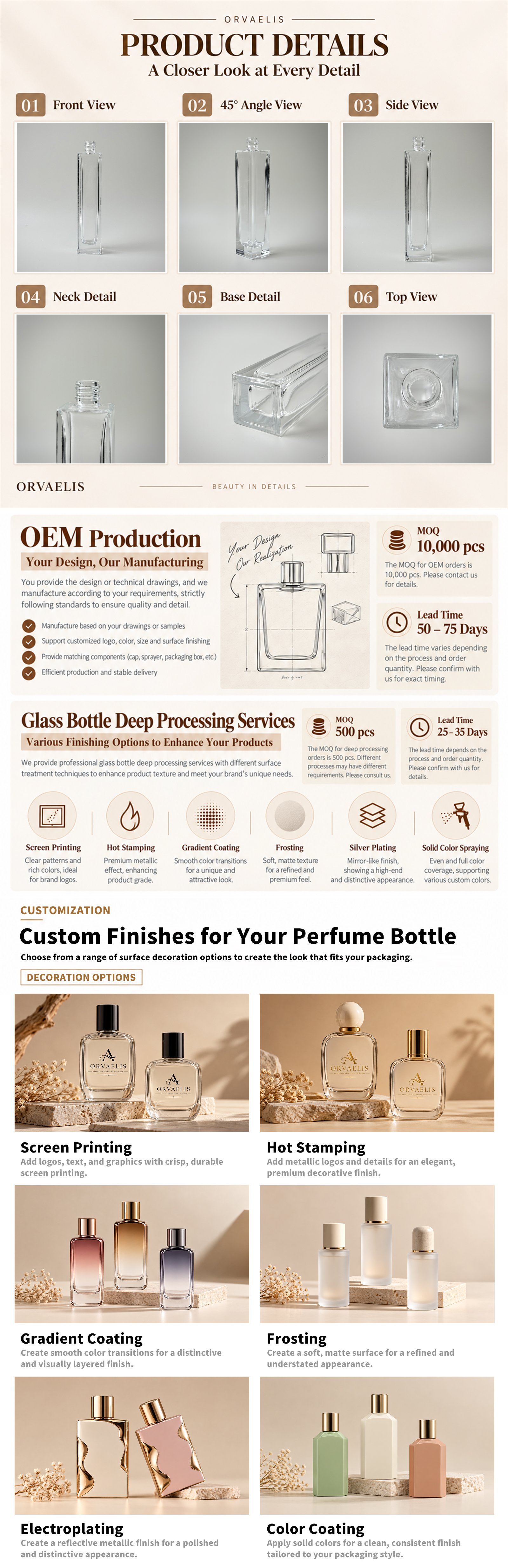 100ml Tall Rectangular Perfume Glass Bottle with Screw Neck | GP051 — detail 1