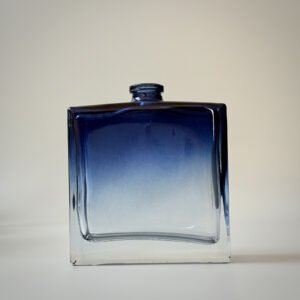 50ml 100ml Clear to Blue Gradient Rectangular Perfume Glass Bottle | GP056