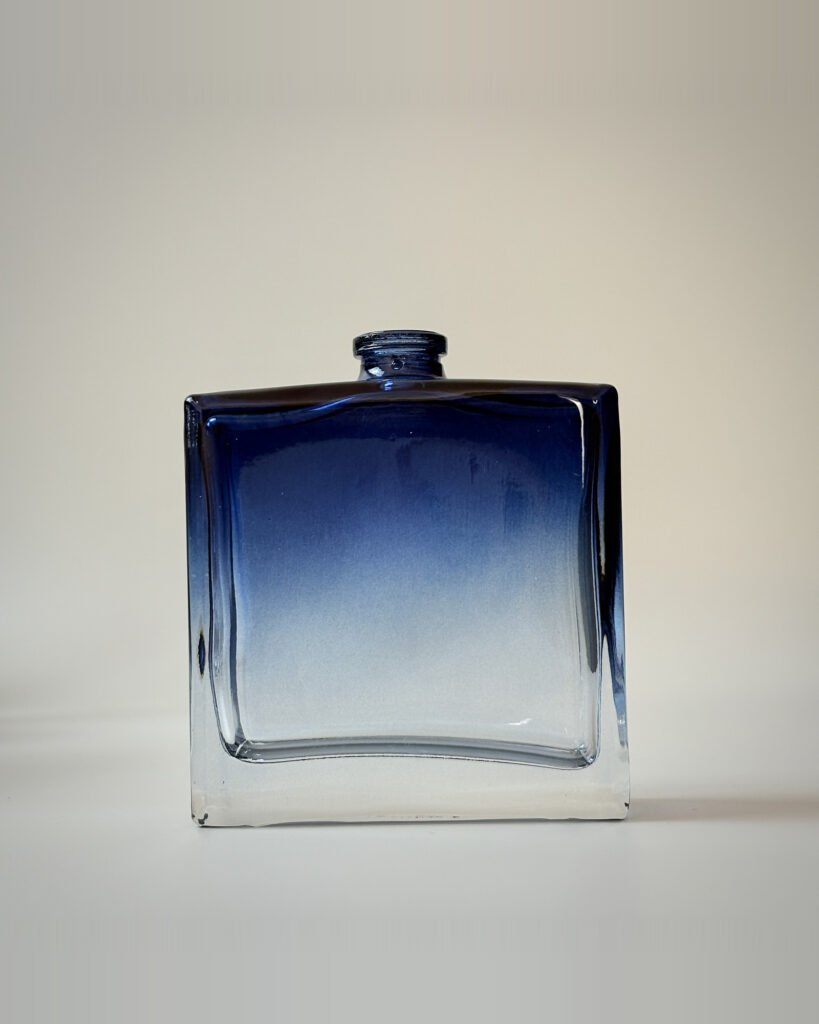 50ml 100ml Clear to Blue Gradient Rectangular Perfume Glass Bottle | GP056