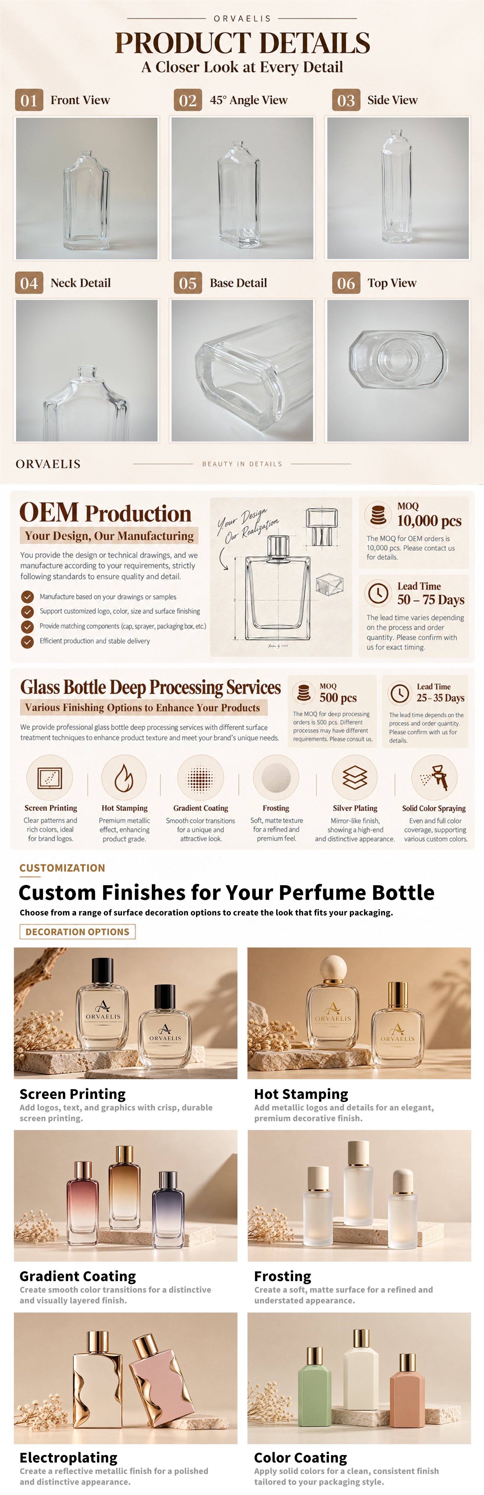 50ml 100ml Clear Rectangular Perfume Glass Bottle with Sloped Shoulders | GP057 — detail 1
